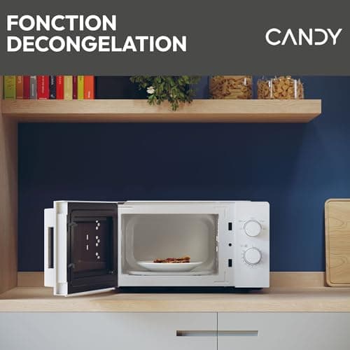 Candy Idea CMW20SMWLI Microwave Oven 700 W 20 L, Defrost Function, Glass Turntable, 5 Power Levels, White and Black, Elegant Design - Image 5