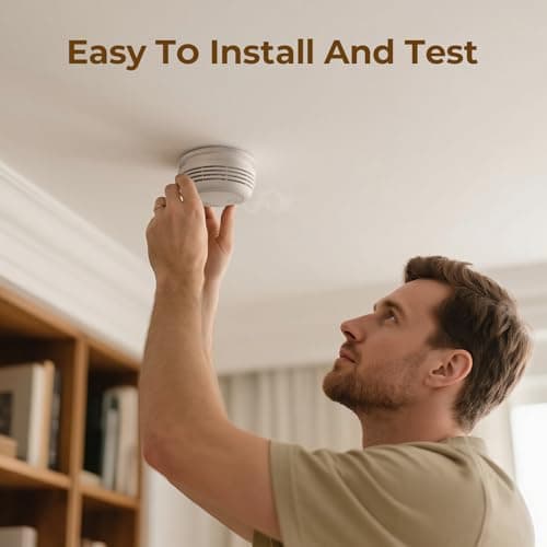 Connected Smoke Detector, Fire Alarm Smoke Detector 10 Years with Replaceable 9V Battery, Low Battery Alarm, Certified According to EN14604, 6 PCS - Image 4