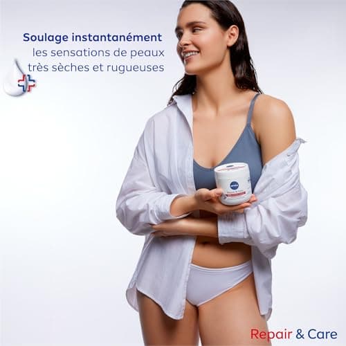 NIVEA REPAIR & CARE Baume Réparateur Visage, Corps & Mains Peaux Très Sèches (1 x 400 ml), Crème à la vitamine E & glycérine pour peaux rugueuses extra sèches, Soin corps hydratant 72H - Image 7