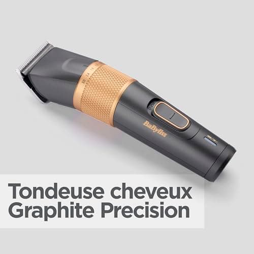 BaByliss - E987E - Tondeuse cheveux Graphite Precision - Lame en graphite ultra-durable - Utilisation avec ou sans fil - 26 hauteurs de coupe et 8 sabots cheveux - Rapidité et efficacité de coupe. - Image 3
