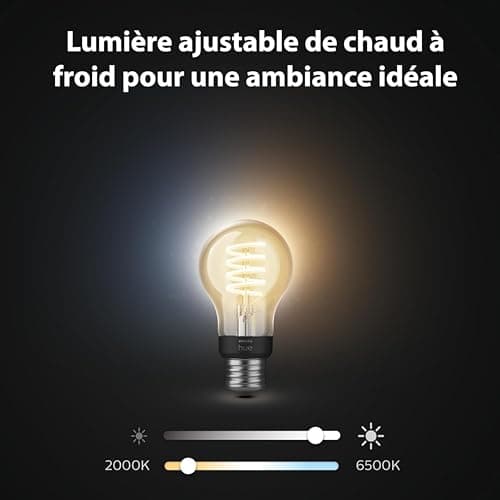 Philips Hue White Ambiance, ampoule LED connectée filament culot E27, compatible Bluetooth, pack de 3, fonctionne avec Alexa, Google et Apple Homekit - Image 7