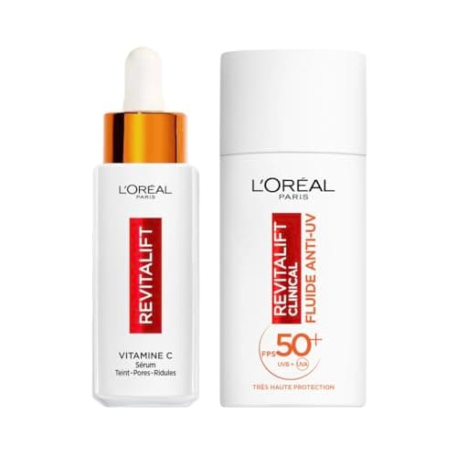 L'Oréal Paris Revitalift Clinical Anti-Aging Facial Routine Set with Vitamin C 12% Pure Vitamin C and Anti-UV Sun Fluid SPF 50+ - Image 2