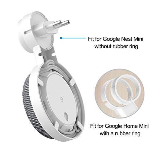 PlusAcc Wall Mount for Google Home Mini/Nest Mini (2nd Gen), Space-Saving Solution for Your Smart Home Speaker, Smart with Cord Arrangement for Living Room, Kitchen (White) - Image 3