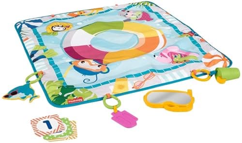 Fisher-Price Fun Pool Activity Mat for Baby with Removable Toys, Suitable for Tummy Play from Birth, GRR44 - Image 2