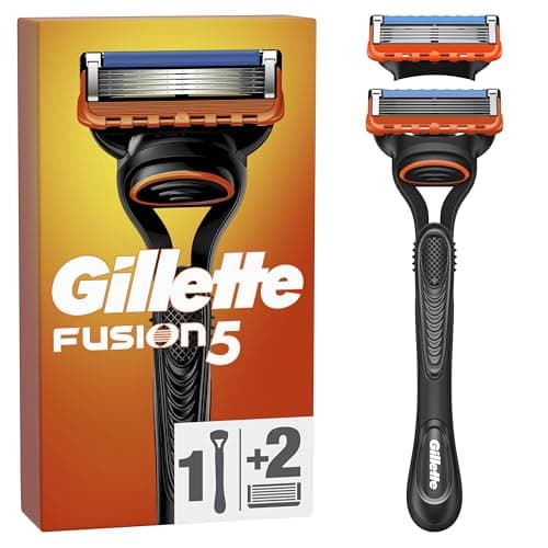 Gillette Fusion5 Men's Shaver, Handle and 2 Cartridges with 5 Blades, Precision Blade for Difficult Areas, Lubricating Strip for Smooth Glide on the Face, 1 Refill by 20 Shaves - Image 2