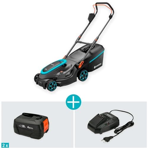 Gardena cordless lawn mower set PowerMax 37/36V P4A, ready to use: Mower <350 m², cutting width 37 cm, bin volume 45 l, central high reg. cut, PowerPlus motor eco mode (14638-20) - Image 3