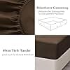 Aisbo Fitted Sheet 140 x 190/200 cm Large 40 cm – Double Fitted Sheet 140 x 200/190 cm Large 40 cm Microfibre Oeko-Tex Mattress with Elastic All Around – Braun - Image 5