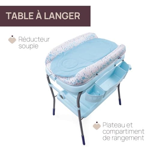 Chicco, Cuddle & Bubble Ergonomic Changing Tub with Mattress and Soft Reducer, Adjustable Height, Compact Closure, Parent Storage, Max 11kg, Ocean, Blue - Image 5