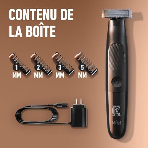 Gillette King C Electric Beard Trimmer for Men, Wireless, Waterproof, Replaceable Metal Blade, Men's Beard Set with 4 Interchangeable Combs for Trimming and Shaving, CenterCut Technology - Image 4