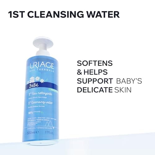 Uriage Bébé Eau Nettoyante sans Rinçage à l'Edelweiss Bio - Nettoie, Apaise et Adoucit la Peau Délicate de Bébé - Pompe Ultra-Pratique - Sans Savon - Visage & Corps - pH Physiologique - 1L - Image 3