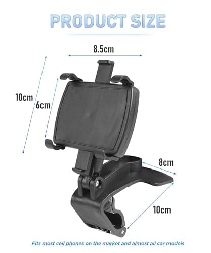 Car Phone Holder, Mobile Phone Holder for Automotive, 1400° Rotating, Suitable for Almost All Car Models, Compatible with All Phones Between 3 and 7 Inches - Image 3