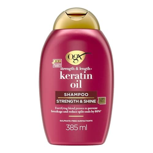 OGX - Shampooing Force & Longueur Huile de Kératine (flacon de 385 ml) – Shampoing anti-casse pour fortifier et renforcer les cheveux – Soin cheveux réparateur pour une chevelure éclatante de santé - Image 3