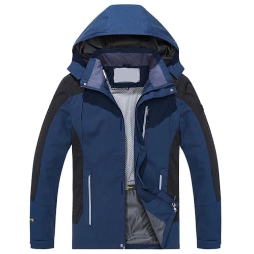 Men's Waterproof Hiking Jacket Large Size Windproof for Camping, Hunting, Running, Trekking, Fishing, Outdoor Coat - Image 2