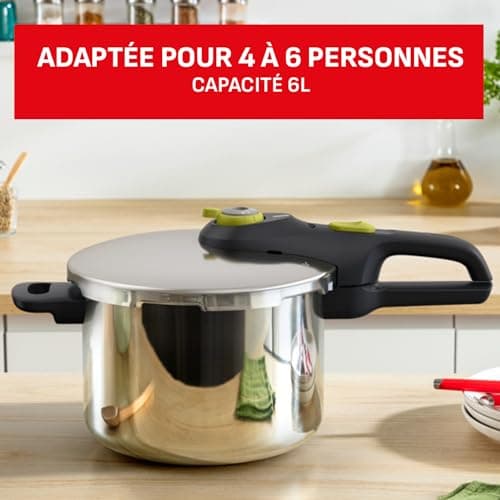 TEFAL Pressure cooker stainless steel 6 L (4-6 people), pressure cooking, quick cooking, 2 programs, 5-point safety system, induction pressure cooker, secure 5 NEO P2530738 dishwasher safe - Image 7