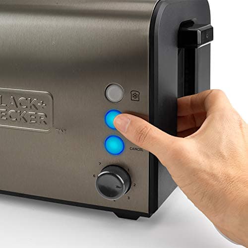 BLACK+DECKER BXTO1000E - Toaster 1000W, extra long slot, 3 functions, 7 browning levels, STOP function, crumb collector, stainless steel - Image 6