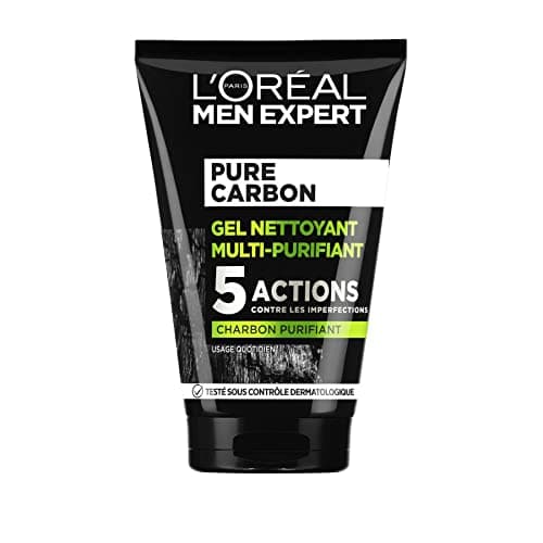 L'Oréal Men Expert - Gel Nettoyant Multi-Purifiant Visage Homme - Anti-Impuretés & Imperfections - Usage Quotidien - Enrichi en Charbon - Peaux Grasses - Pur Charbon - 100 ml - Image 2