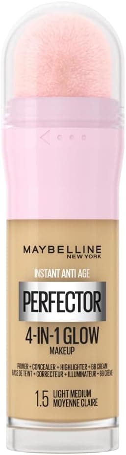 Maybelline New York - 4-in-1 Illuminating Complexion Perfector - Base/Concealer/BB Cream/Highlighter - Instant Glow Perfector 4-in-1 Foundation - Shade: Light Medium (1.5) - 20 ml - Image 1
