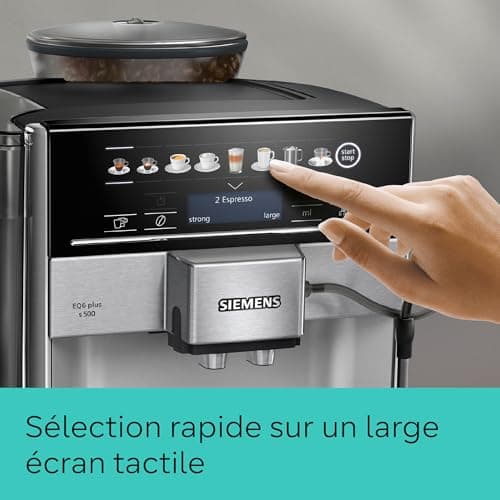 SIEMENS, automatic coffee machine, milk system, 12 drinks, automatic milk system cleaning, ceramic grinder, large touch screen, EQ6 plus s500, TE655203RW - Image 4