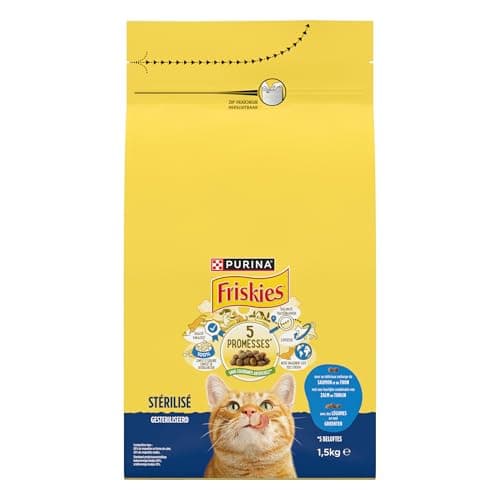 FRISKIES | Cat | Complete dry food for sterilized adult cats | Salmon and vegetables | Complete food for sterilized cats | Bag | 1.5 kg - Image 4