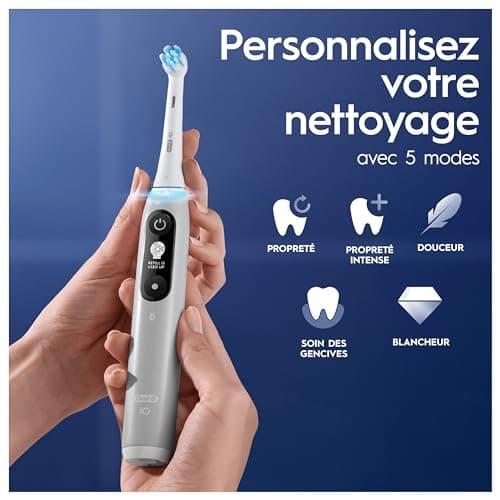 Oral-B iO 6 Grey Electric Toothbrush, 2 Brushes, 1 Travel Case, 1 Charger Pouch - Image 6