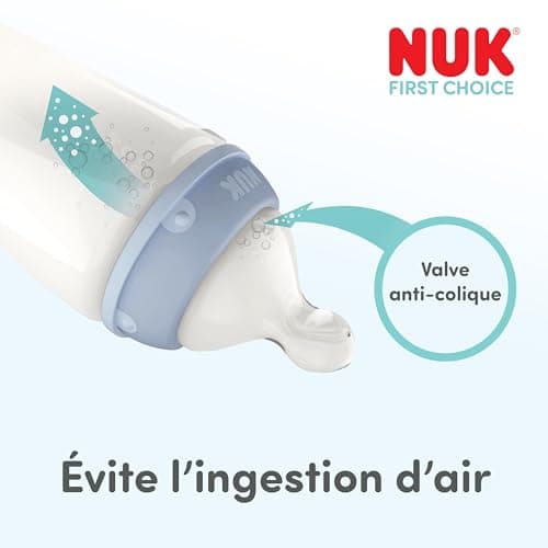 NUK First Choice Baby Bottle | 3+ Months | 300ml | Anti-Colic Bottle | PP | Temperature Control Indicator | Whale | Pack of 1 - Image 4