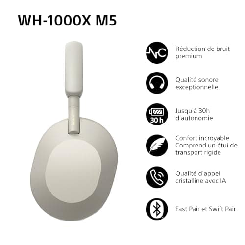 Sony WH-1000XM5 - Hard Case, Premium Wireless Noise Cancelling Headphones, Bluetooth, Clear Call Quality, Hi Res Audio, 30h Battery Life, Hard Case, iOS and Android - Pink - Image 4