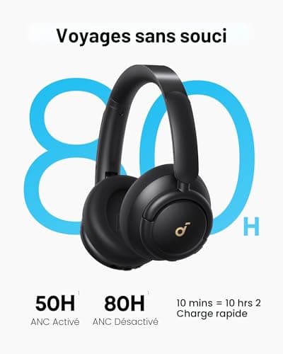 Soundcore by Anker Q30 Casque Bluetooth sans Fil à Réduction de Bruit Active Hybride, Plusieurs Modes, Hi-Res Son, EQ in App, Autonomie 40 h, Charge Rapide, Oreillettes Confort, Connexion multipoint - Image 6