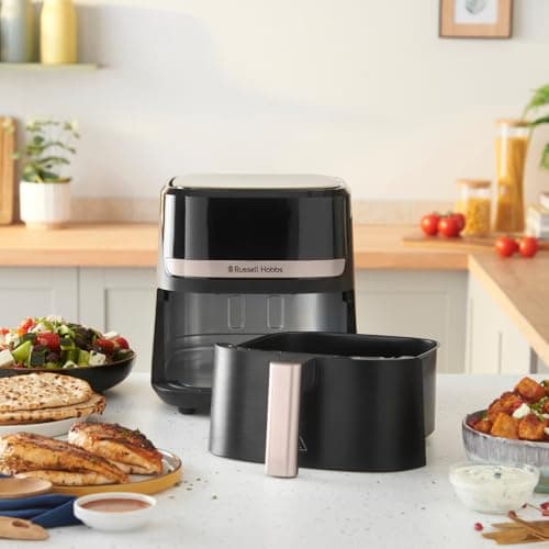 Russell Hobbs Air Fryer Rapid Air 4.3L (Ultra Compact, Quiet) Oil-free Fryer (Cooking, Grilling, Roasting and More, Economical, Touch, Fast, Auto Shut-off, Non-Stick Parts, Dishwasher) 27610-56 - Image 3