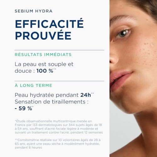 BIODERMA Sébium Hydra – Soin hydratant et nourrissant – Pour les peaux à tendance acnéique – Compense les effets secondaires des traitements contre l’acné – Tube 40 ml - Image 6