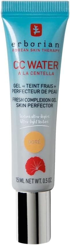 Erborian - CC Water Tinted Cream with Centella Asiatica - Skin Perfecting Face Care with Hyaluronic Acid - Ultra Light and Fresh Gel Texture - Korean Cosmetic Care - Golden 15ml - Image 1