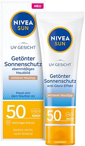 NIVEA SUN Crème solaire teintée pour le visage SPF 50 - Crème solaire matifiante pour le visage - Crème solaire teintée pour peaux moyennes - Protection solaire matifiante teintée (50 ml) - Image 2