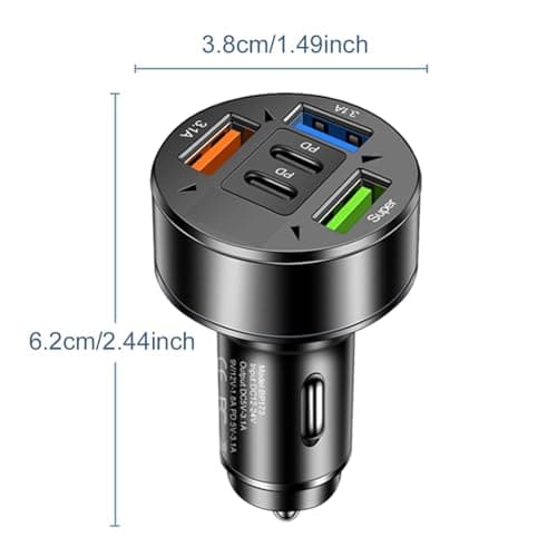 Chargeur de téléphone de voiture | Chargeur de voiture USB super rapide USB de type C Adaptateur de chargeur de voiture multi-ports | Type C Pd Super Fast Charge Mobile Phone Socket Adapter en - Image 6