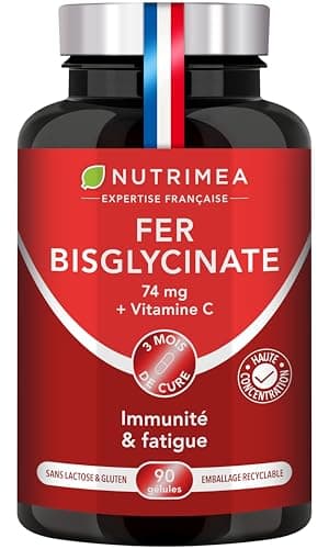 FER Bisglycinate + Vitamine C - 14 mg de Fer/Gélule - Procure 100% des Besoins Journaliers - Absorption & Biodisponibilité Maximales - Nutrimea - 90 Gélules Vegan - Fabriqué en France - Image 3