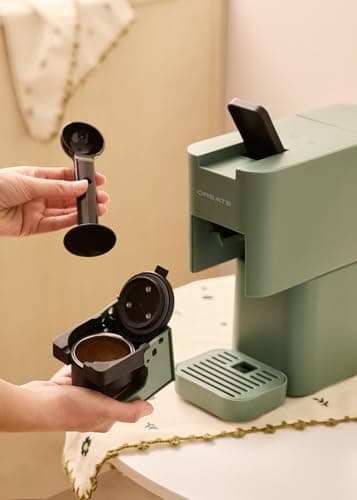 CREATE / THERA STUDIO/Multicapsule Express Coffee Machine and Sage Green Ground Coffee/Touch Panel, 19 Bar, Programmable, 3 Interchangeable Adapters, Anti-Vibration System, 1450 W - Image 5