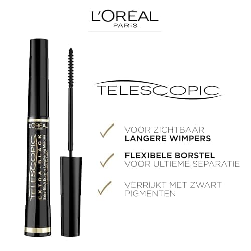 L'Oréal Paris Telescopic Mascara - Intense Black - Flexible Comb Brush - Intensifying Cream Formula - Colour: Carbon Black - Image 3