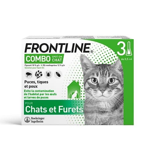FRONTLINE Cat Combo - Fleas, Ticks & Lice - Against Larvae & Eggs - Kills & Kills - Protects Animals & Habitat - Up to 4 Weeks - Made in France - 3 Spot On Pipettes - Image 3