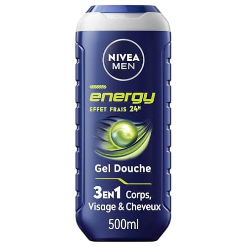 NIVEA MEN Gel Douche Energy (1 x 500 ml) - Soin lavant enrichi en extrait de menthe vivifiante - Gel douche homme 3 EN 1 — Soin nettoyant Corps Visage & Cheveux Vivifiant Effet Fraîcheur 24H - Image 2