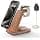 GEEKERA Apple Charging Dock, Induction Charger 3 in 1 for iPhone Air/17/16/15/14/13/12/11/XS/8, Charging Stand for Apple Watch Ultra/11-2/SE, Wireless Charger for AirPods Pro-2, Wood - Image 2