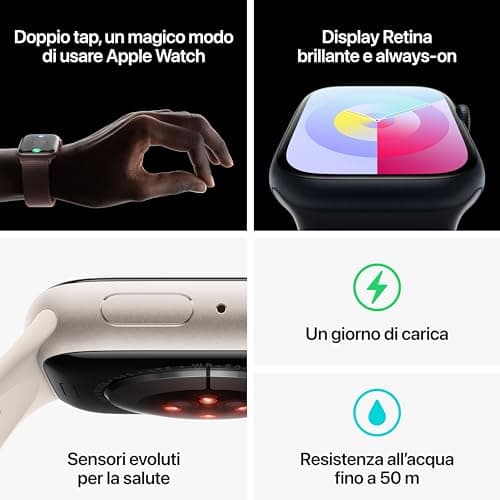 Apple Watch Series 9 [GPS + Cellular, 45mm] Silver Aluminium Case with Storm Blue Sport Strap, M/L (Refurbished) - Image 6