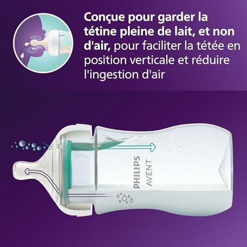 Philips Avent Biberon à Réponse Naturelle de 260 ml avec valve AirFree, sans BPA pour les bébés de 1 mois et +, motif ours (modèle SCY673/82) - Image 7