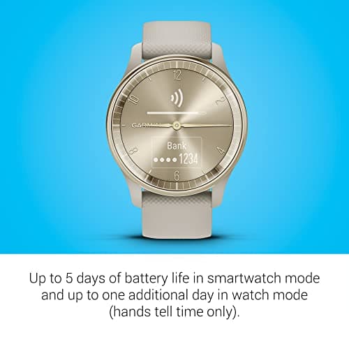 Garmin vívomove Trend – Hybrid Smartwatch – Cream Gold with Linen Strap - Image 6