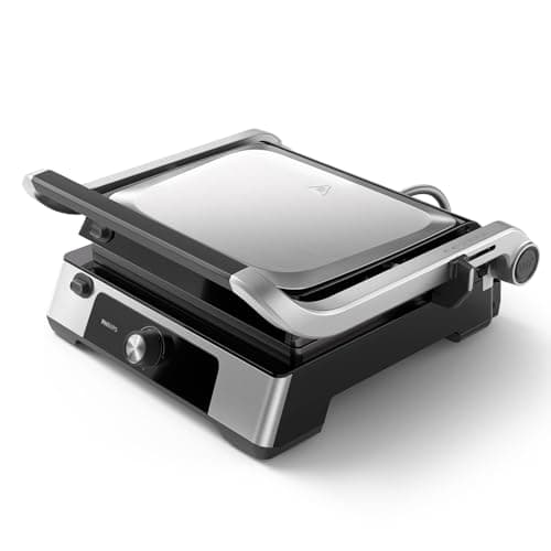 Philips Contact Grill - Adjustable temperature. Large cooking surface and high power. Removable non-stick plates and grease collection tray. (HD6301/90) - Image 2