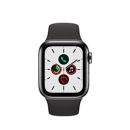 Apple Watch Series 5 (GPS + Cellular, 40MM) Space Grey Stainless Steel Case with Black Sport Strap (Refurbished) - Image 3