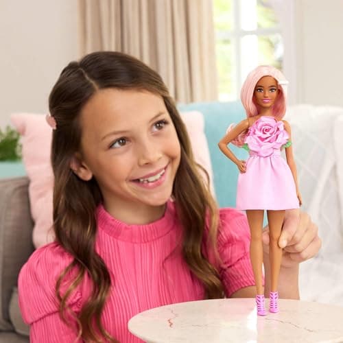 Barbie Barbie Fashionistas Pink Strapless Dress Doll with Pastel Pink Hair, Barrette and Shoes with Heels and Pink Straps,HYT94 - Image 3