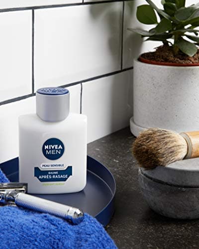 NIVEA MEN Sensitive Skin Aftershave Balm (1 x 100 ml), After Shave Care Enriched with Chamomile & Hazel, Face Care for Men 0% Alcohol for Sensitive Skin (Pack of 2) - Image 7