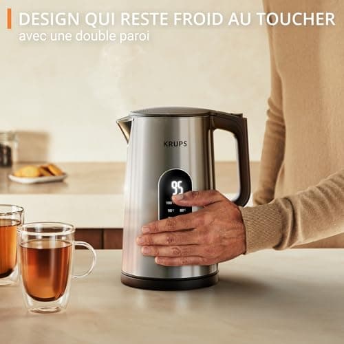 Krups Selection, Electric kettle, 6temperatures, Real-time display, 30minutes warm, BW871DF0, Metal - Image 8