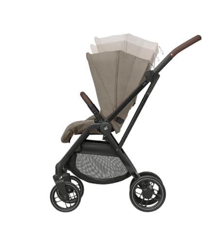Maxi-Cosi Leona² Ultra Compact Lightweight Single Hand Folding Reversible Seat Stroller with Adjustable Backrest 3 Recline Positions Flat Recline 0-4 Years 0-22 kg Twillic Truffle - Image 5