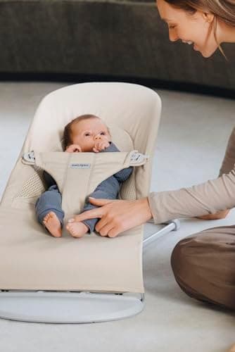 BabyBjörn Bouncer Balance Soft, Woven/Jersey, Tri-Fabric, Light Beige - Image 4