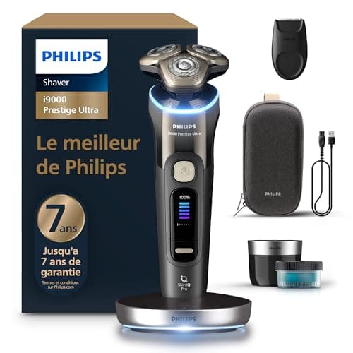 Philips Rasoir i9000 Prestige Ultra, rasoir électrique 100% étanche, technologie Skin IQ Pro, système Triple Lift & Cut, lames de précision NanoTech rotatives à 360°, 5 modes de rasage, XP9405/31 - Image 2