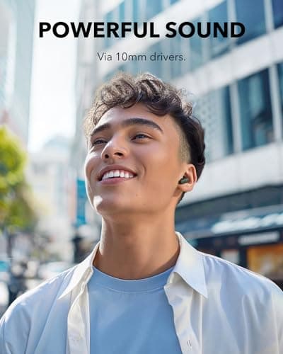 Soundcore Anker P30i Wireless Bluetooth Earbuds, Strong and Smart Noise Cancelling Earbuds, Powerful Bass, 45H Battery Life, 2-in-1 Case and Phone Stand, IP54 - Image 4